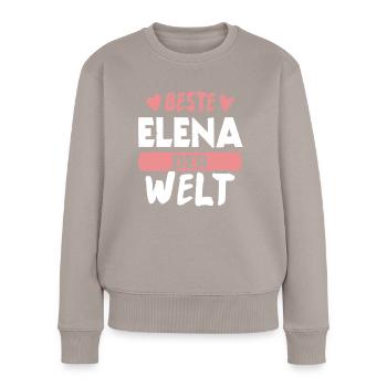 Beste Elena der Welt - Frauen Premium Bio Pullover - Taupe - Vorne - Julia (174cm)