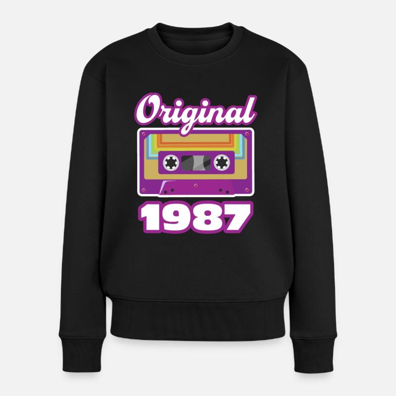 1987 Année de construction Année de naissance - Pull Premium bio Femme - noir