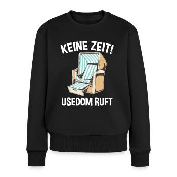 Ostsee Usedom - Frauen Premium Bio Pullover - Schwarz - Vorne - Julia (174cm)