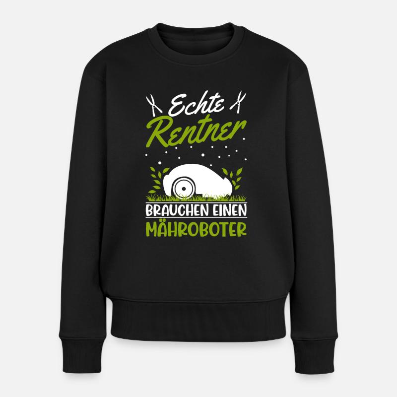Echte Rentner brauchen einen Mähroboter Mähroboter - Frauen Premium Bio Pullover - Schwarz