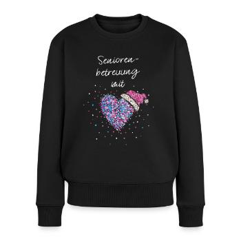 Seniorenbetreuung Mit Herz Wichteln Weihnachtszeit - Frauen Premium Bio Pullover - Schwarz - Vorne - Julia (174cm)
