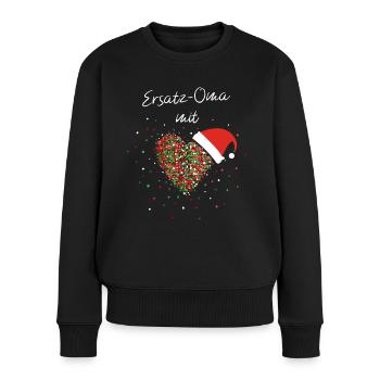 Ersatzoma Oma Omi Weihnachtsoutfit Nikolausmütze - Frauen Premium Bio Pullover - Schwarz - Vorne - Julia (174cm)