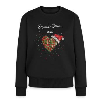 Ersatzoma Oma Weihnachtszeit Heiligabend X-Mas - Frauen Premium Bio Pullover - Schwarz - Vorne - Julia (174cm)