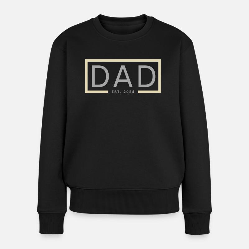 Dad 2024 Werdender Papa Vatertag Vater - Frauen Premium Bio Pullover - Schwarz