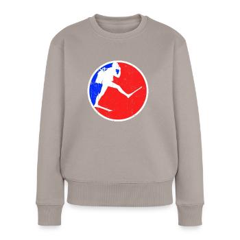 Logo de plongée - Pull Premium bio Femme - taupe - Devant - Julia (174cm)