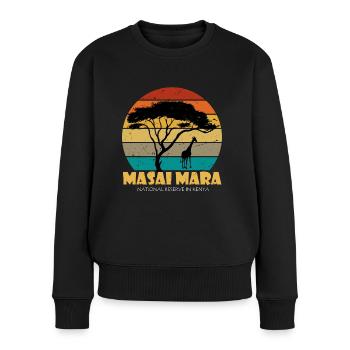 Serengeti Masai Mara Nationalreservat Kenia Safari - Frauen Premium Bio Pullover - Schwarz - Vorne - Julia (174cm)