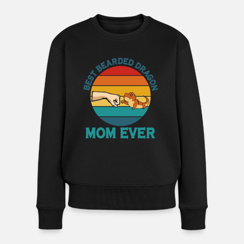 Best Bearded Dragon Mom Ever Eidechse Mama Mutter - Frauen Premium Bio Pullover - Schwarz
