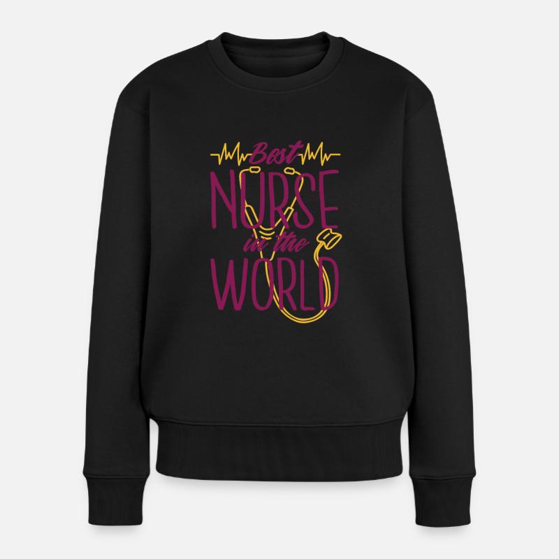 Infirmière - meilleure infirmière au monde - Pull Premium bio Femme - noir