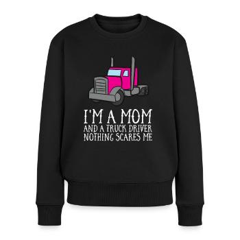 Chauffeur de camion Maman Femme Chauffeur de camion Camionneur Maman - Pull Premium bio Femme - noir - Devant - Julia (174cm)