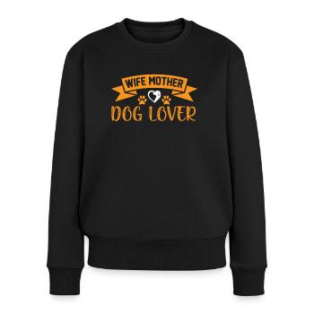 Ehefrau Mutter Hundeliebhaberin - Frauen Premium Bio Pullover - Schwarz - Vorne - Julia (174cm)