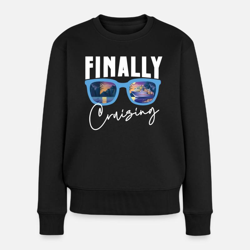 Cruise Ship Vacation Finally - Frauen Premium Bio Pullover - Schwarz