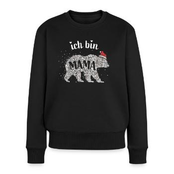 Mamabär Mama Bär Nikolaus Weihnachtszeit Familie - Frauen Premium Bio Pullover - Schwarz - Vorne - Julia (174cm)