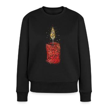 Kerze Adventskranz Advent Weihnachtszeit Christmas - Frauen Premium Bio Pullover - Schwarz - Vorne - Julia (174cm)