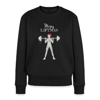 Merry Liftmas Haltérophilie Fitness Santa Hat - Pull Premium bio Femme - noir - Devant - Julia (174cm)