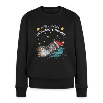 Offizielles Weihnachtsshirt Weihnachtsmütze - Frauen Premium Bio Pullover - Schwarz - Vorne - Julia (174cm)