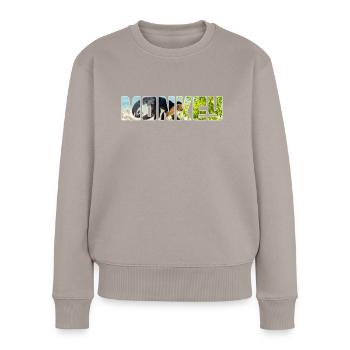 Affe - Frauen Premium Bio Pullover - Taupe - Vorne - Julia (174cm)