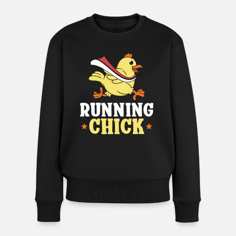 Running Runner Half Marathon - Frauen Premium Bio Pullover - Schwarz