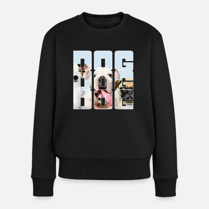 Hund - Frauen Premium Bio Pullover - Schwarz