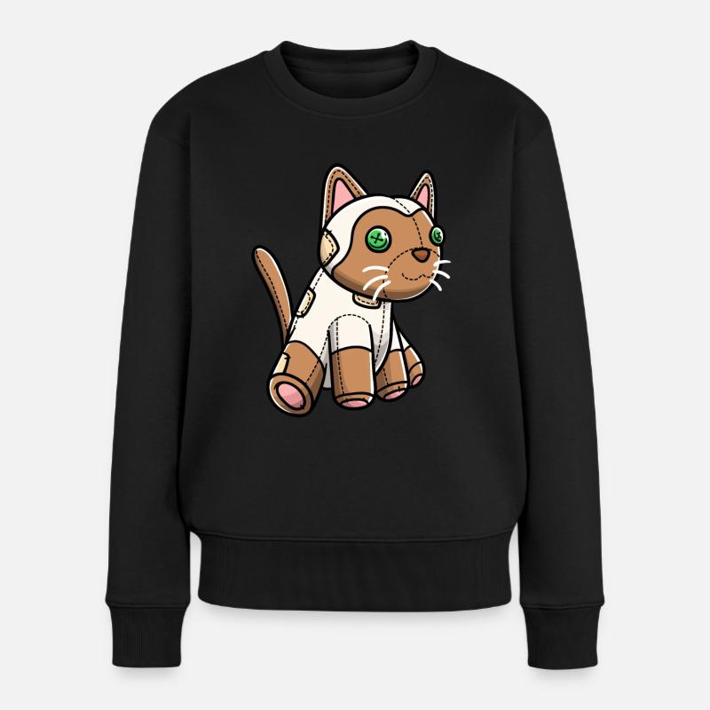 Siamkatze Katze Kuscheltier - Frauen Premium Bio Pullover - Schwarz