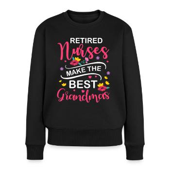 Krankenschwestern Im Ruhestand Sind Die Besten Oma - Frauen Premium Bio Pullover - Schwarz - Vorne - Julia (174cm)