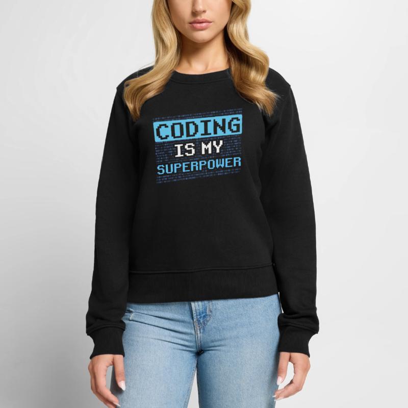 Coding Ist Meine Superkraft Coder Programmierer Frauen Premium Bio Pullover