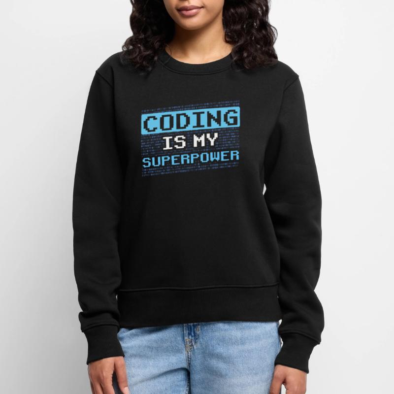 Coding Ist Meine Superkraft Coder Programmierer Frauen Premium Bio Pullover