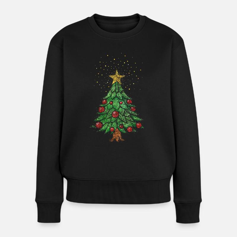 Arbre de Noël Arbre de Noël Arbre de Noël Arbre - Pull Premium bio Femme - noir