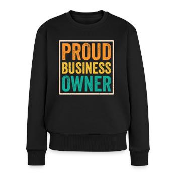 Fier propriétaire d’entreprise PDG Entrepreneur Fondateur - Pull Premium bio Femme - noir - Devant - Julia (174cm)