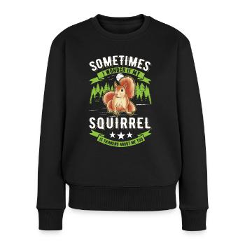 Écureuil Cadeau Écureuil Gris - Pull Premium bio Femme - noir - Devant - Julia (174cm)