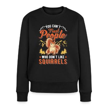 Écureuil Cadeau Écureuil Gris - Pull Premium bio Femme - noir - Devant - Julia (174cm)
