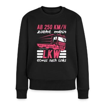 LKW-Fahrerin Lastwagenfahrerin Truckerin Geschenk - Frauen Premium Bio Pullover - Schwarz - Vorne - Julia (174cm)