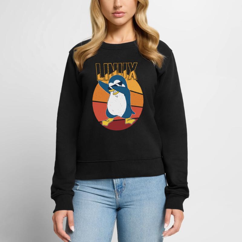 Linux Root Admin Cool Penguin Informatics Nerd Frauen Premium Bio Pullover