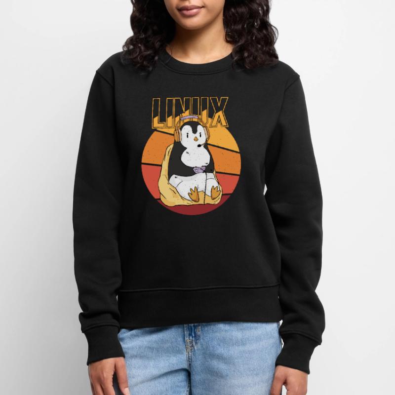 Gamer Penguin Linux Root Party Nerd Programmer Com Women's Premium Organic Jumper