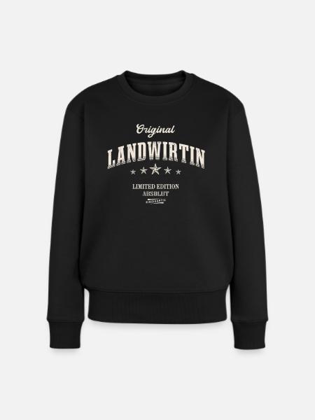 Landwirtin Limited Edition - Frauen Premium Bio Pullover - Schwarz