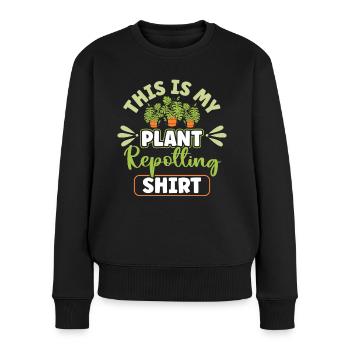 Amoureux des plantes Jardinage Jardiniers - Pull Premium bio Femme - noir - Devant - Julia (174cm)