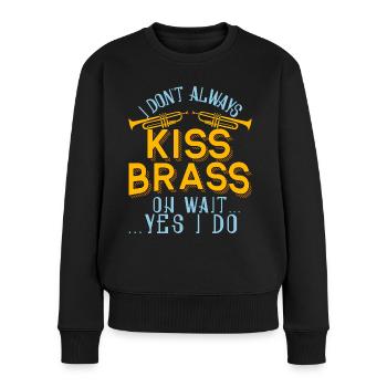 Trompettiste Trompette Instrument Cuivres Musique - Pull Premium bio Femme - noir - Devant - Julia (174cm)