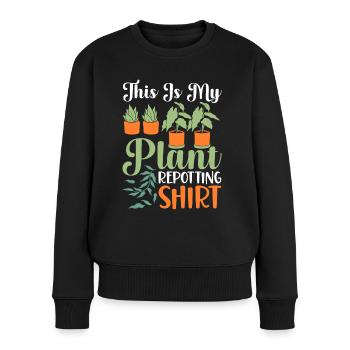 Amoureux des plantes Jardinage Jardiniers - Pull Premium bio Femme - noir - Devant - Julia (174cm)