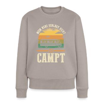 Wohnmobil Wohnwagen Caravan Camping Camper - Frauen Premium Bio Pullover - Taupe - Vorne - Julia (174cm)