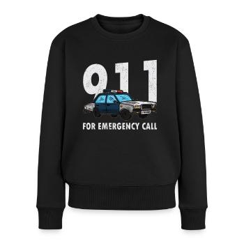 Polizist For Emergency Call Polizei Uniform - Frauen Premium Bio Pullover - Schwarz - Vorne - Julia (174cm)
