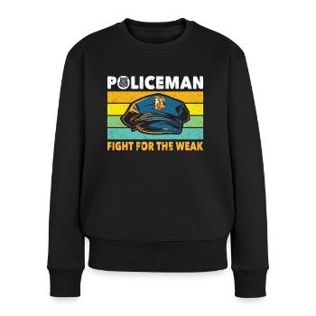 Polizist Policeman Fight For The Weak Polizei - Frauen Premium Bio Pullover - Schwarz - Vorne - Julia (174cm)