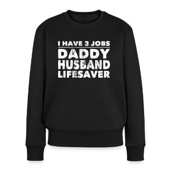 Policier 3 Emplois Papa Mari Lifesaver Police - Pull Premium bio Femme - noir - Devant - Julia (174cm)