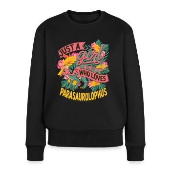 Dino Parasaurolophus Dinosaurier Mädchen - Frauen Premium Bio Pullover - Schwarz - Vorne - Julia (174cm)