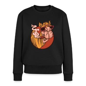 Cadeau de chameau Lama Alpaga Lama Animal Fumer - Pull Premium bio Femme - noir - Devant - Julia (174cm)
