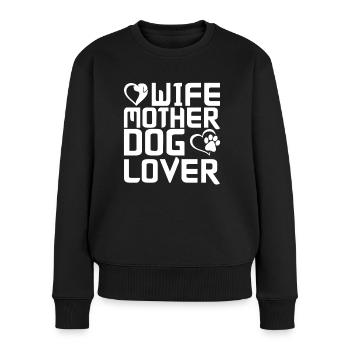 Ehefrau Mutter Hundeliebhaberin - Frauen Premium Bio Pullover - Schwarz - Vorne - Julia (174cm)