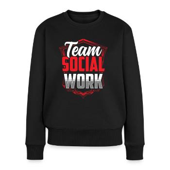 Team Sozialarbeit Soziale Arbeit Sozialarbeiter - Frauen Premium Bio Pullover - Schwarz - Vorne - Julia (174cm)