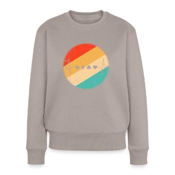 Poker Retro Heartbeat - Pull Premium bio Femme - taupe - Devant - Julia (174cm)