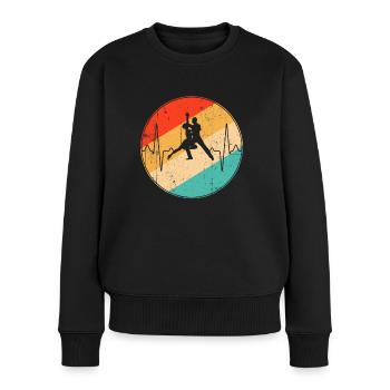 Danser Retro Heartbeat - Pull Premium bio Femme - noir - Devant - Julia (174cm)