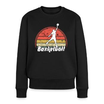 Basketteur - Basket - BBall - Basket Ball - Pull Premium bio Femme - noir - Devant - Julia (174cm)