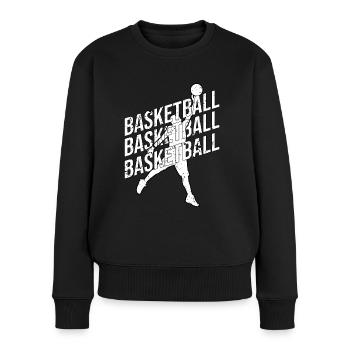 Basketteur - Basket - BBall - Basket Ball - Pull Premium bio Femme - noir - Devant - Julia (174cm)