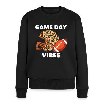 Vibrations du jour du match des joueurs de football américain - Pull Premium bio Femme - noir - Devant - Julia (174cm)